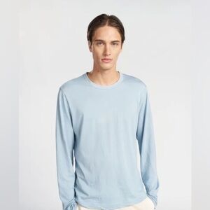 James Perse Sky Blue Long Sleeve Cotton Tee 2 Medium